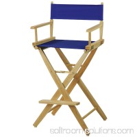 Extra-Wide Premium 30" Directors Chair Natural Frame W/Royal Blue Color Cover   563751559